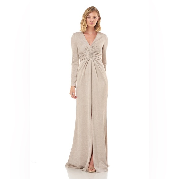 Kay Unger Kayla Champagne Dress 16 - Picture 1 of 7